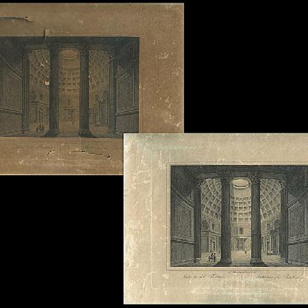 Lavaggio e deacidificazione di una stampa.