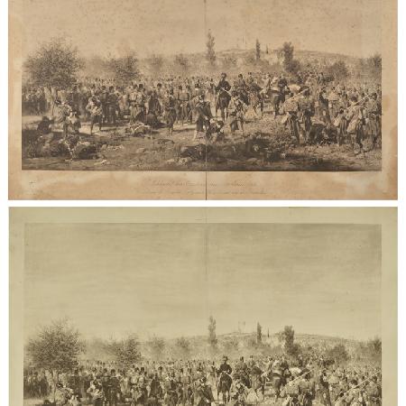 Restauro di una stampa eliografica.